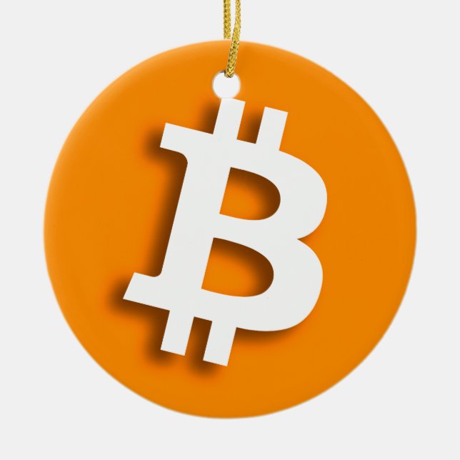 "BITCOIN" (double-sided) Ceramic Ornament (Front)