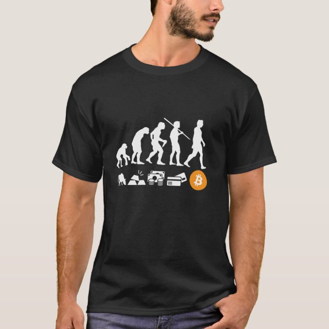 Bitcoin Evolution of Money A BTC Crypto  T-Shirt (Front)