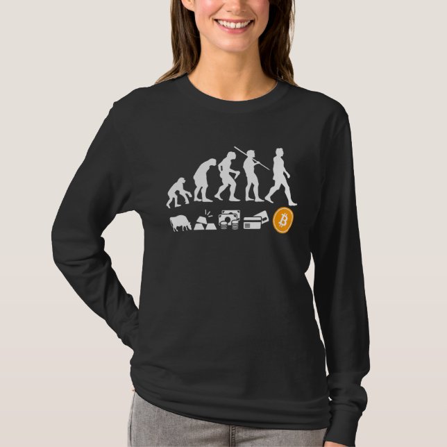 Bitcoin Evolution Of Money Btc Crypto Cryptocurren T-Shirt (Front)