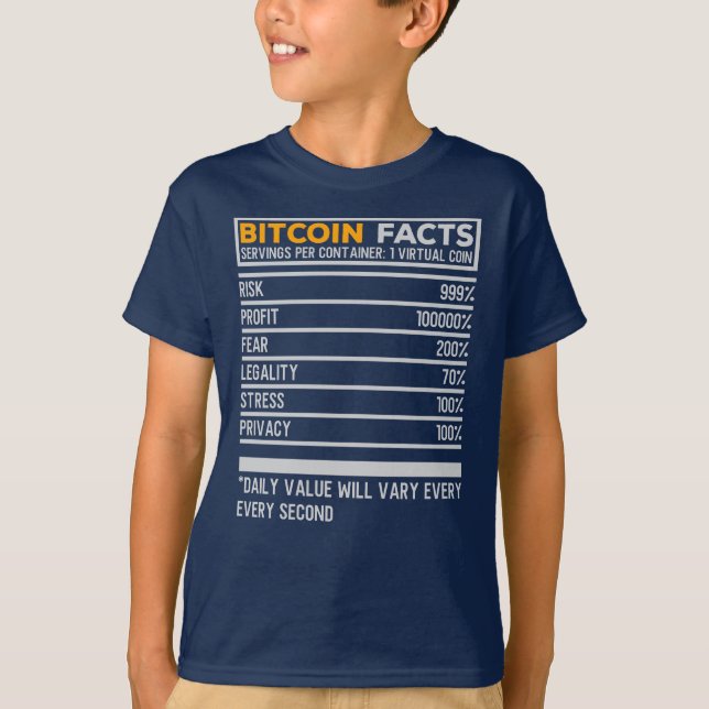 Bitcoin Fact Sheet T-Shirt (Front)