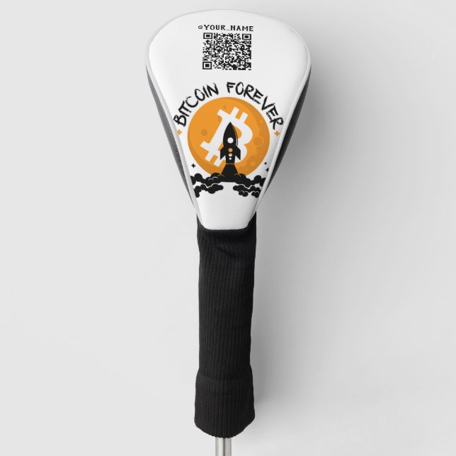 Bitcoin Forever Qr code Golf Head Cover (Front)