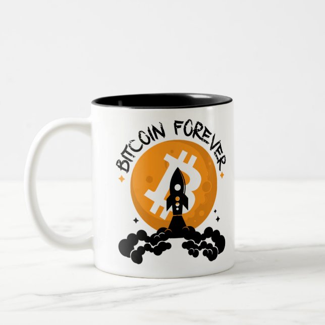 Bitcoin Forever Two-Tone Coffee Mug (Left)