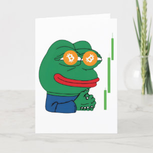 Bitcoin Frog Meme Sell Signal BTC -Qr code Thank You Card