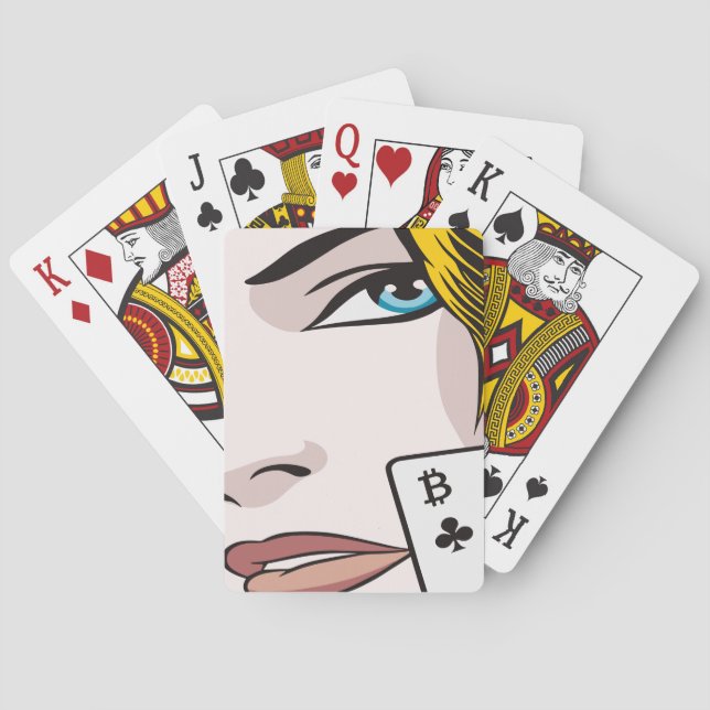 Bitcoin Girl  Playing Cards (Back)