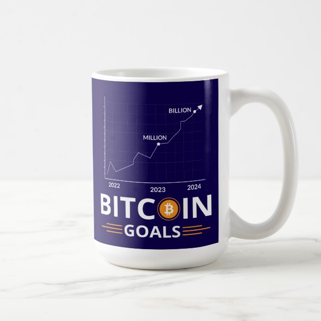 Bitcoin Goals Chart Cryptocurrency Growth Coffee Mug (Right)