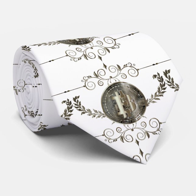 Bitcoin Gold Coin Neck Tie (Rolled)