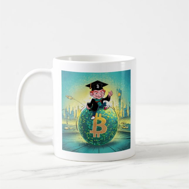Bitcoin Graduation Coffee Mug (Left)