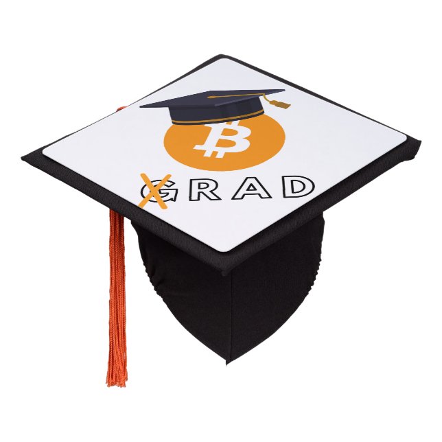 Bitcoin Graduation Fun Grad Rad Design Graduation Cap Topper (Angled)