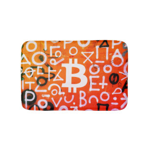 "Bitcoin Graffiti" (Style #7) Street Art Bath Mat