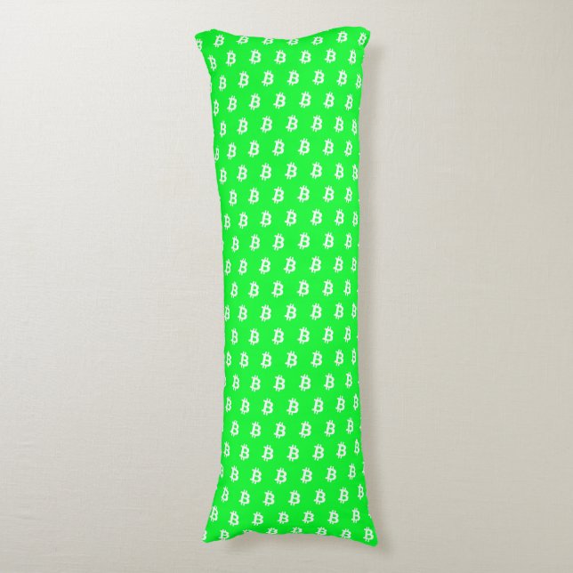 Bitcoin Green Candle Body Pillow (Front Vertical)