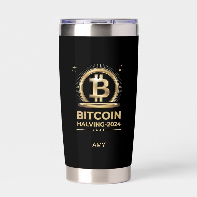 BITCOIN HALVING 2024 Crypto Digital Currency   Insulated Tumbler (Front)