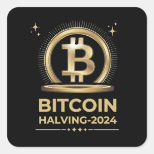 BITCOIN HALVING 2024 Crypto Digital Currency   Square Sticker