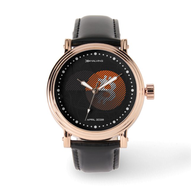 Bitcoin Halving 2028 (Style: 3 / Classic Orange) Watch (Front)