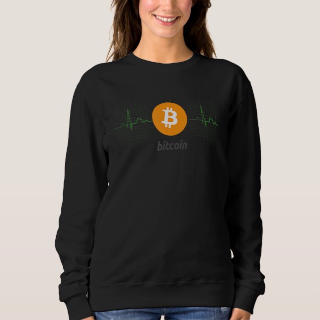 Bitcoin Heartbeat Blockchain Cryptocoin Fun Crypto Sweatshirt (Front)