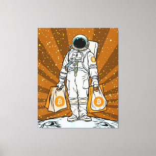 BITCOIN-HODL-Crypto Astronaut Canvas Print