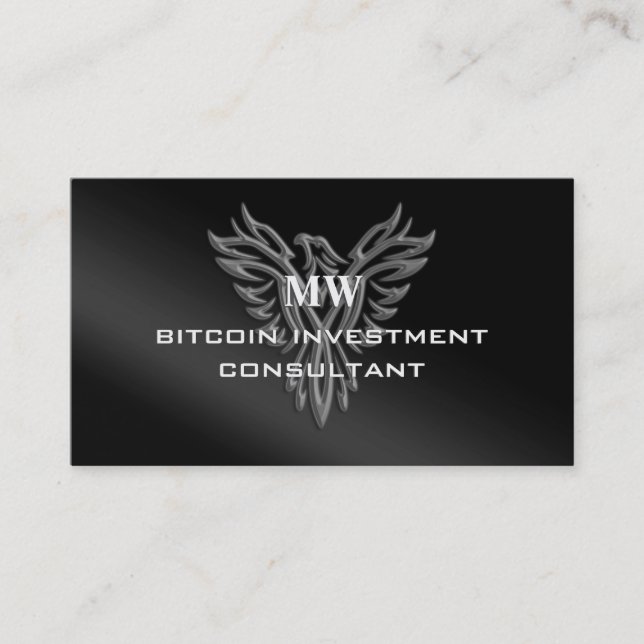 Bitcoin Investment Consultant, eagle logo Business Card (Front)