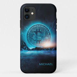 Bitcoin Landing Crypto BTC Personalized Name iPhone 11 Case