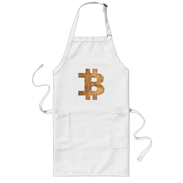 BITCOIN LETTER B VINTAGE CRYPTOCURRENCY GIFT LONG APRON (Front)