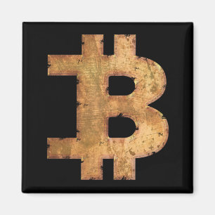 BITCOIN LETTER B VINTAGE CRYPTOCURRENCY GIFT MAGNET