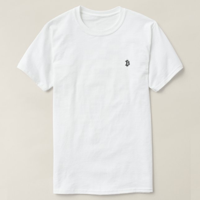 Bitcoin Line Art Logo (Black ₿) T-Shirt (Design Front)