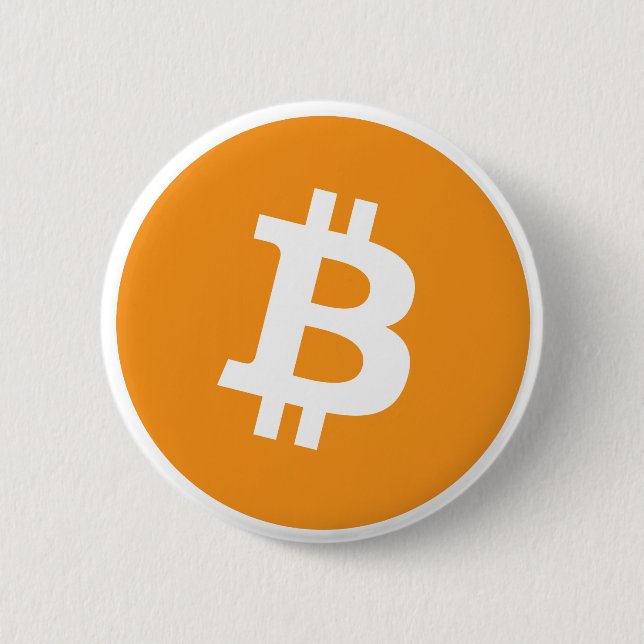 Bitcoin logo 2 inch round button (Front)