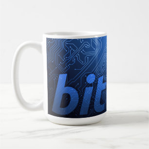 Bitcoin logo coffee mug