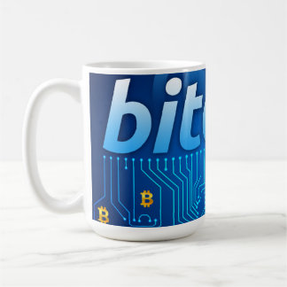 Bitcoin logo coffee mug