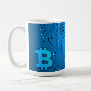 Bitcoin logo coffee mug