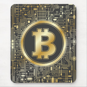 Bitcoin Logo Crypto Circuit Board Cryptocurrency Mouse Pad