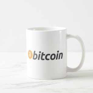 Bitcoin logo font coffee mug