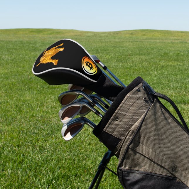 Bitcoin Logo Gold Bull Golf Head Cover (In Situ)