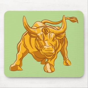 Bitcoin Logo Gold Bull Mouse Pad