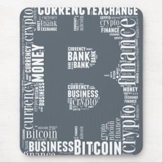 Bitcoin logo graphic wordart mouse pad