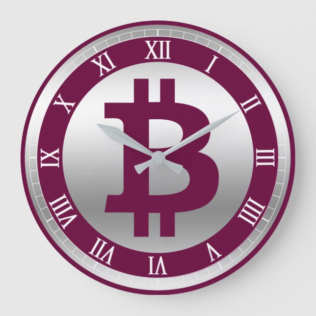 Bitcoin logo graphics business, office wall large clock (Front)