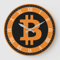 Bitcoin logo graphics business, office wall