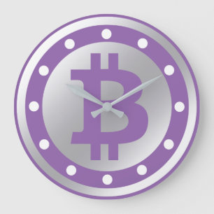 Bitcoin logo graphics business, office wall large clock
