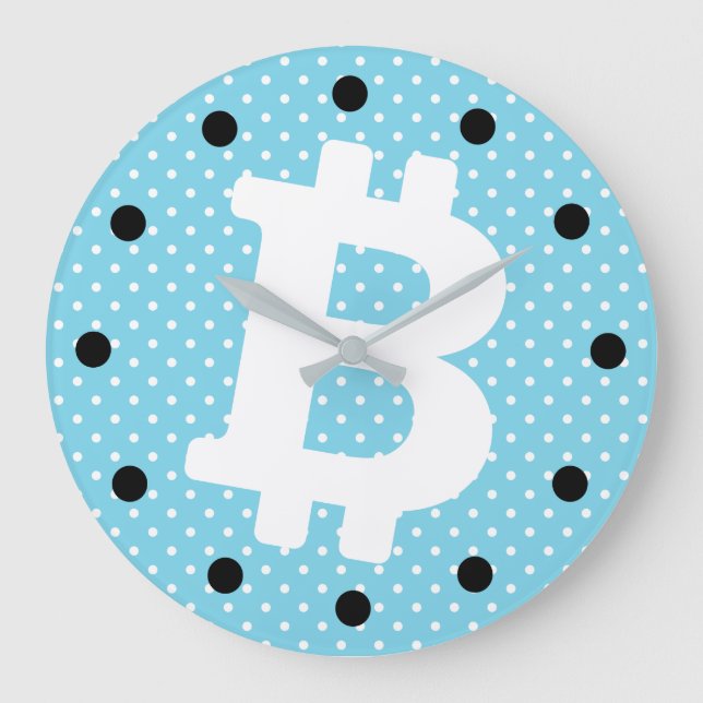 Bitcoin logo graphics business, office wall large clock (Front)