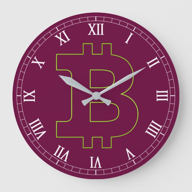 Bitcoin logo graphics business, office wall large clock (Front)