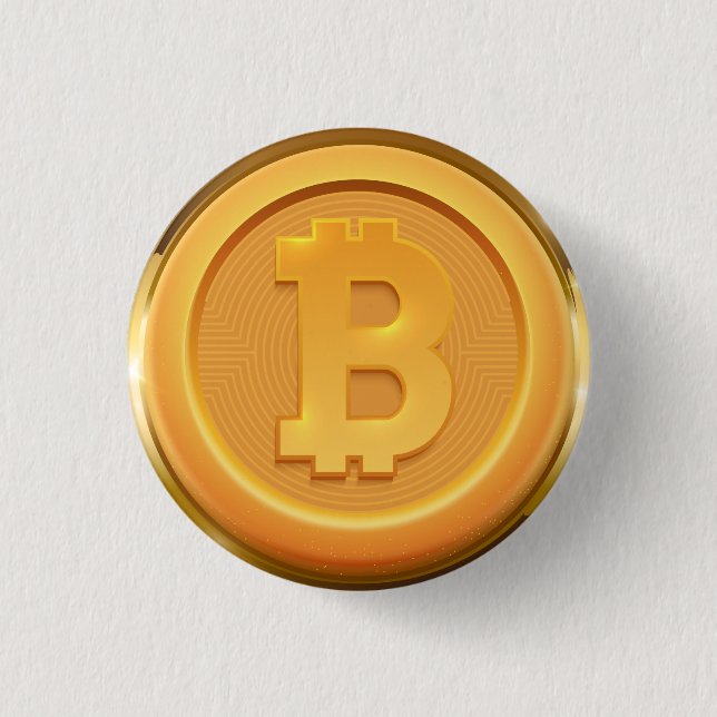 Bitcoin Logo HODL BTC Crypto Cryptocurrency Keycha 1 Inch Round Button (Front)