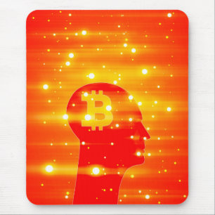 Bitcoin logo mouse pad