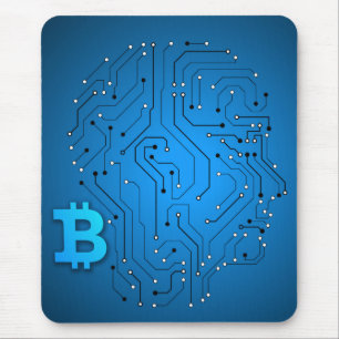 Bitcoin logo mouse pad