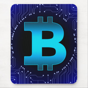 Bitcoin logo mouse pad