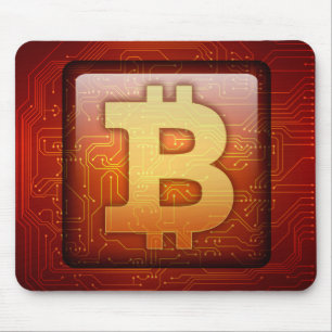Bitcoin logo mouse pad