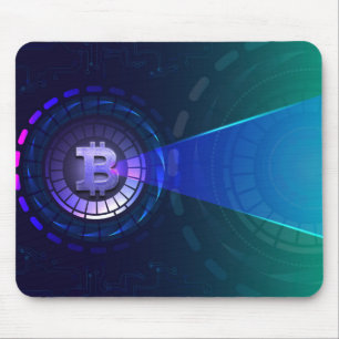 Bitcoin logo mouse pad