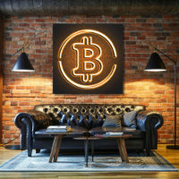 BITCOIN LOGO on canvas office decor crypto art