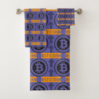 Bitcoin Logo Pattern Bath Towel Set