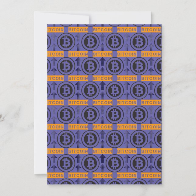 Bitcoin Logo Pattern Invitation (Front)