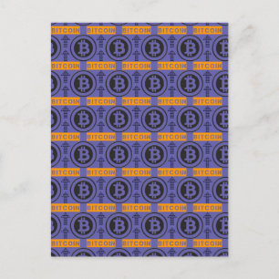 Bitcoin Logo Pattern Postcard