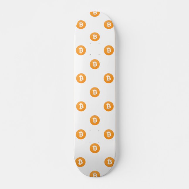 Bitcoin Logo Pattern Skateboard (Front)