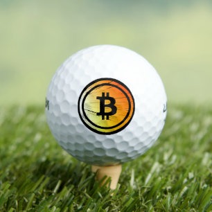 Bitcoin Logo Perfect Grunge Style Golf Balls